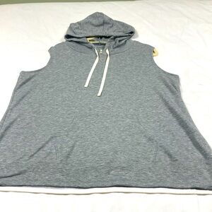 B Active plus size women’s gray sleeveless hoodie with drawstring size 18/20